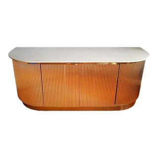 Karl Springer Style Granite Top Credenza For Sale