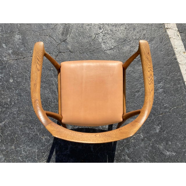 1960s Pair of Sigurd Ressell Arm Chairs for Niels Vodder, Oak and Leather For Sale - Image 9 of 13