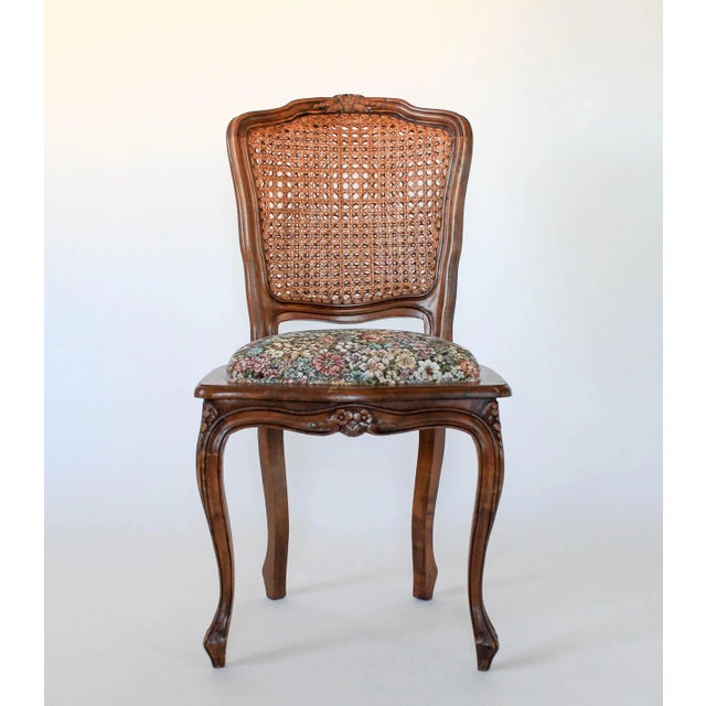 Vintage Italian Double Caned Side Chair For Sale - Image 13 of 13