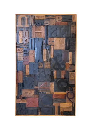 Panel with Antique Letters and Numbers, 1980s