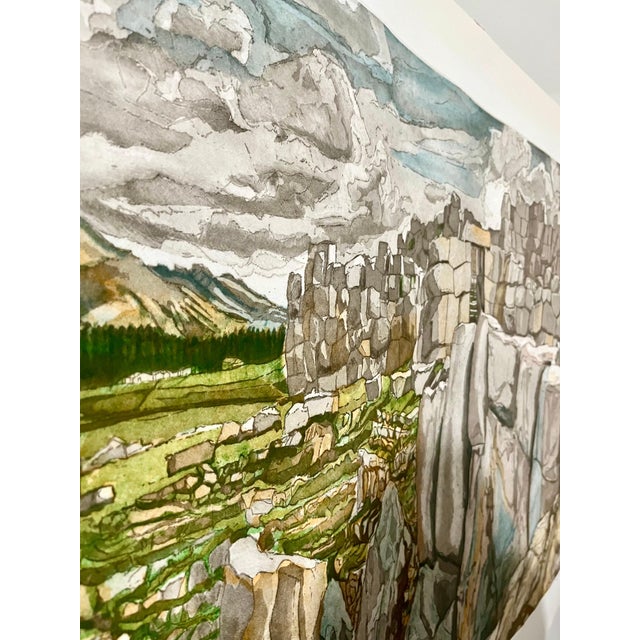 American Philip Pearlstein, American Modernist Sacsahuaman Landscape Aquatint Etching Philip Pearlstein, 1979 For Sale - Image 3 of 5
