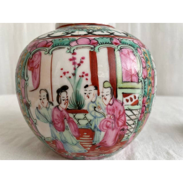 Mid 20th Century Vintage Famille Rose Ginger Jar With Lid For Sale - Image 5 of 8