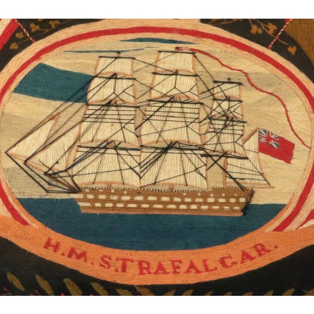 British Sailor's Flag of Nations Woolwork of HMS Trafalgar For Sale In Philadelphia - Image 6 of 9
