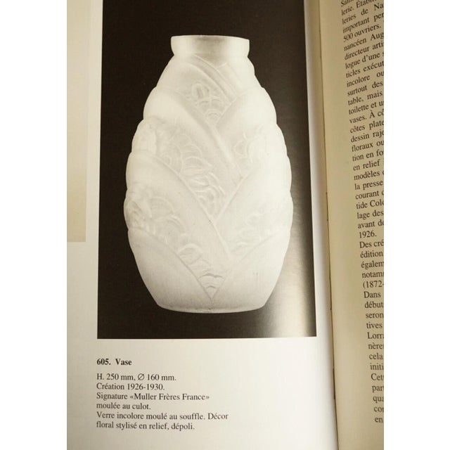 20th Century Art Nouveau Glass Vase Decorated with Bas-Relief from Muller Frères, Lunéville, France, 1900s For Sale - Image 18 of 18