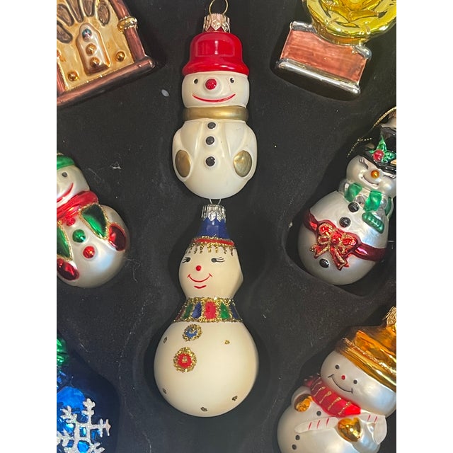 Wood 32 Vintage Museum Thomas Pacconi Christmas Ornaments in Wood Box 3 Layers For Sale - Image 7 of 12