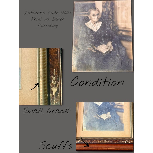 Antique Victorian Shadow Box Frame Sepia Portrait-Silver Gelatin Photo-C1800s For Sale - Image 9 of 11