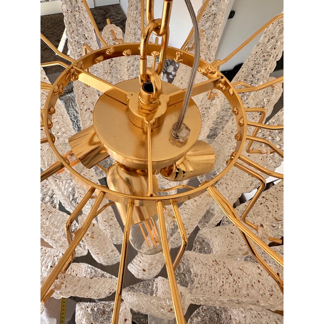 Mid-Century Modern Contemporary Mid-Century Modern "Conchiglie" Murano Glass Gold Chandelier For Sale - Image 3 of 8