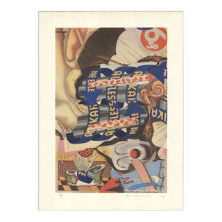 1990 Bruce Helander 'Storm Showers' Contemporary Blue, Yellow Serigraph For Sale