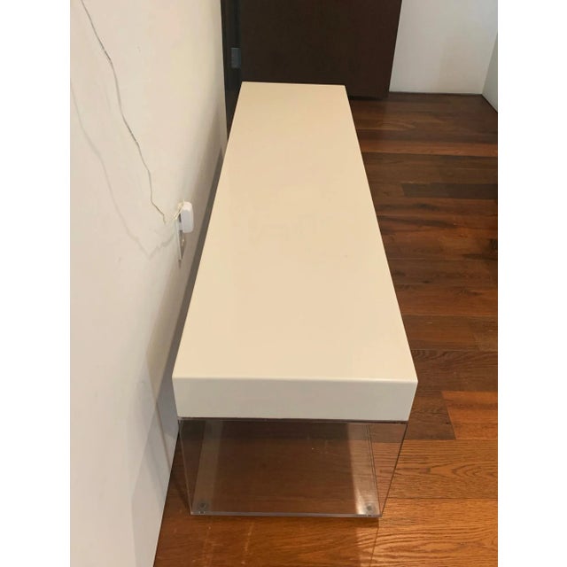 Cream Lucite and Corian Bench by Cain Modern For Sale - Image 8 of 13