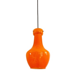 Space Age Orange Opaline Glass Pendant from Targetti Sankey, Italy, 1960s-1970s For Sale