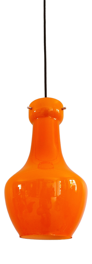 Space Age Orange Opaline Glass Pendant from Targetti Sankey, Italy, 1960s-1970s