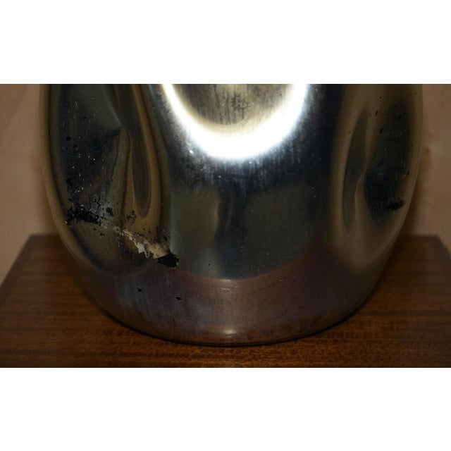Large Vintage Sculptural Table Lamp in Foxed Mirrored Glass For Sale - Image 6 of 18