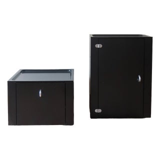 Black Lacquered Cabinets by Roche Bobois, France, 1990s, Set of 2 For Sale