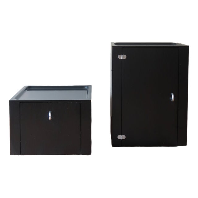 Black Lacquered Cabinets by Roche Bobois, France, 1990s, Set of 2 For Sale