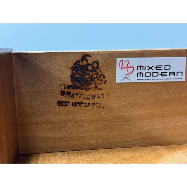 Wood Refinished Walnut and Copper Long Dresser For Sale - Image 7 of 9