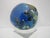 Blue Josh Simpson Inhabited Planet Earth Art Glass Marble Paperweight & Display Stand For Sale - Image 8 of 10