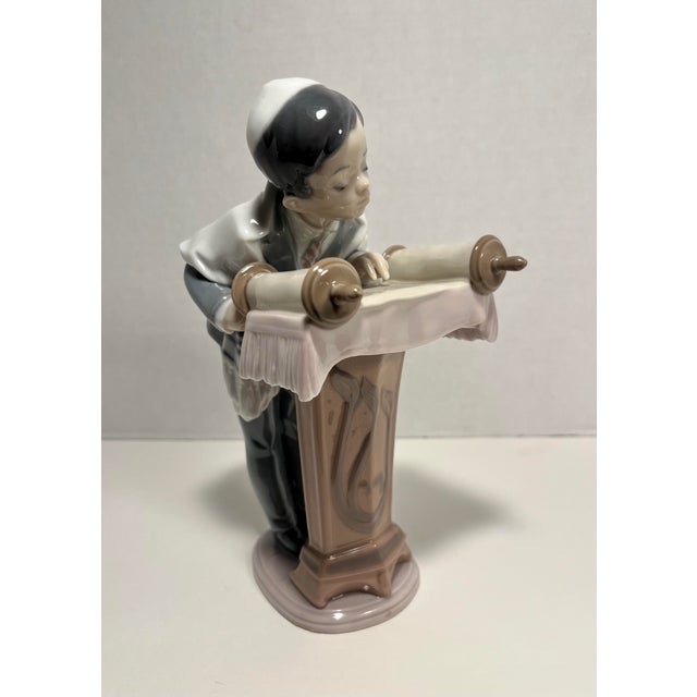 Traditional Vintage Lladro Bar Mitzvah Day Porcelain Figurine #6004 Mint Condition For Sale - Image 3 of 10