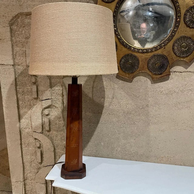 Arturo Pani Leather Wrapped Table Lamp, Gold, Mexico, 1950s For Sale In San Diego - Image 6 of 17