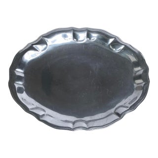 1970s Aluminum Oval Serving Platter For Sale