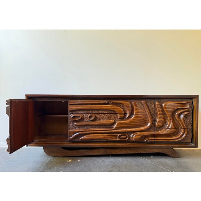 Rare MCM Pulaski Contour 70 Witco Tiki Style 1960s Credenza For Sale In New York - Image 6 of 10
