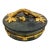 Vintage Italian Black & Gold Gilt Ceramic Lidded Box – Grapevine Motif – Hollywood Regency / Italian Traditional For Sale