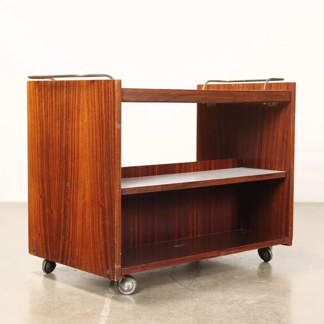Serving Trolley in Wood, Italy, 1960s For Sale - Image 9 of 10