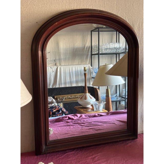 English Louis Philippe Mirror in Dark Wood For Sale - Image 3 of 5