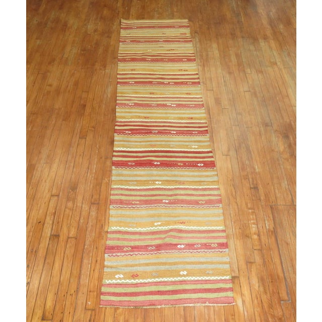 Vintage Turkish Kilim Runner, 20th Century - 2'8" x 12'1" For Sale In New York - Image 6 of 6