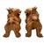 1950s Mid 20th Century Chinese Export Carved Wood Guardian Foo Dog Statue, Pair For Sale - Image 5 of 14