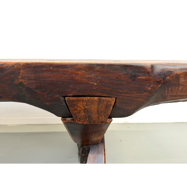Folk Art Brutalist Table in Oak, 1900s For Sale - Image 11 of 18