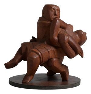 Jan Keustermans, Figurative Statue, 1970s, Teak