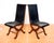 Mid-Century Neo-Classical Spanish Black Leather and Oak Dining Chairs by Pierre Lottier for Valmazan, 1960s, Set of 4 For Sale - Image 16 of 18