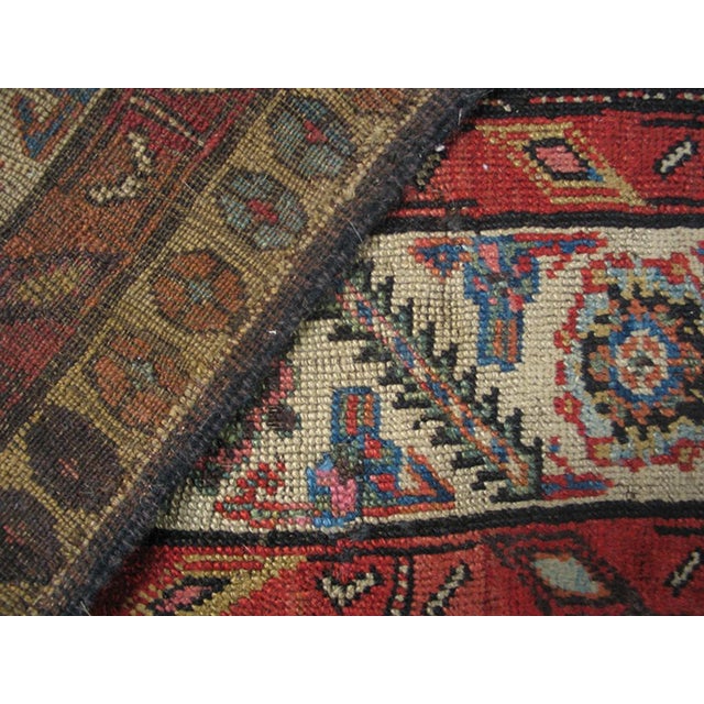 1900s Brown Paisley Tribal Antique Persian Kurdish Rug 4'2"x 7'6" Handknotted Wool Carpet For Sale In New York - Image 6 of 6