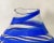 Glass Vintage 1990s Studio Blown Glass Cobalt Blue and Clear Striped Vase For Sale - Image 7 of 11