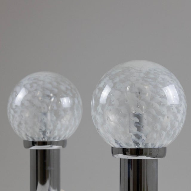 Metal Table Lamps in Chrome and Glass, 1960s, Set of 2 For Sale - Image 7 of 13