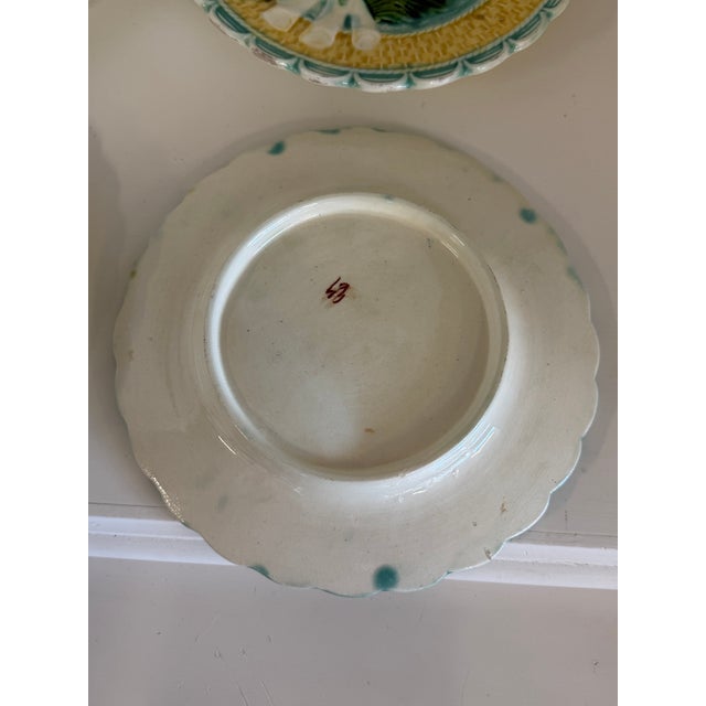 Antique French Barbotine Majolica Asparagus Plates, Circa 1880–1900 - Set of Four For Sale - Image 10 of 10