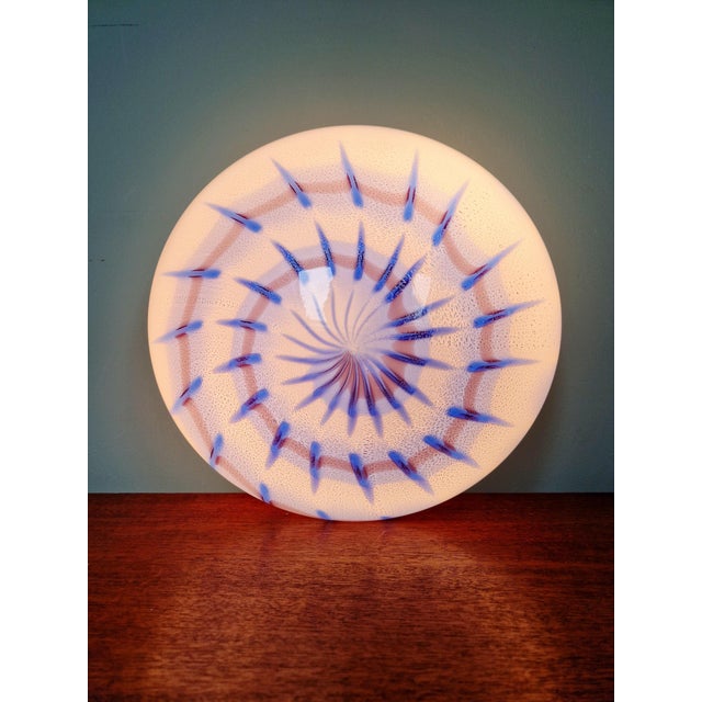 Blue and White Murano Glass Ceiling Light, Italy, 1970s For Sale - Image 6 of 16