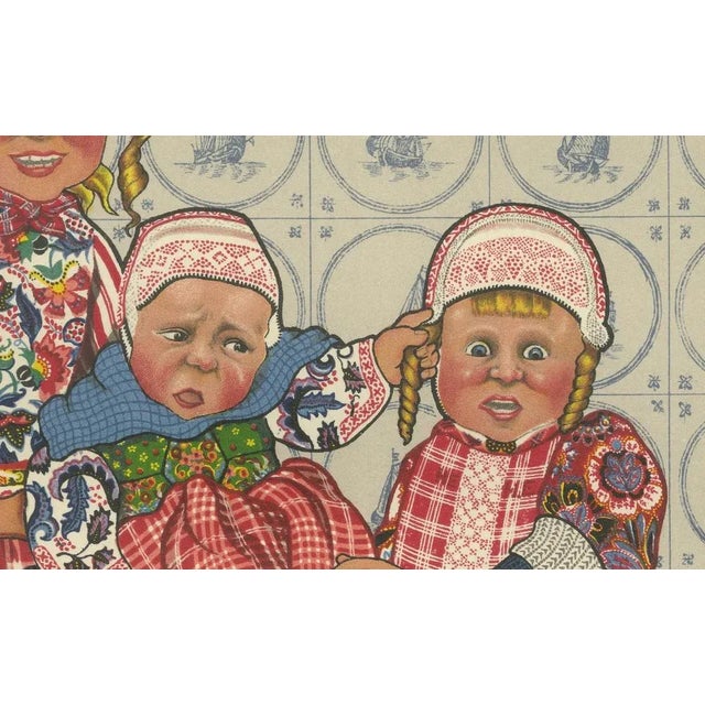 Dutch Childrens' Folk Dress from Marken, 1932, Lithograph For Sale - Image 4 of 10