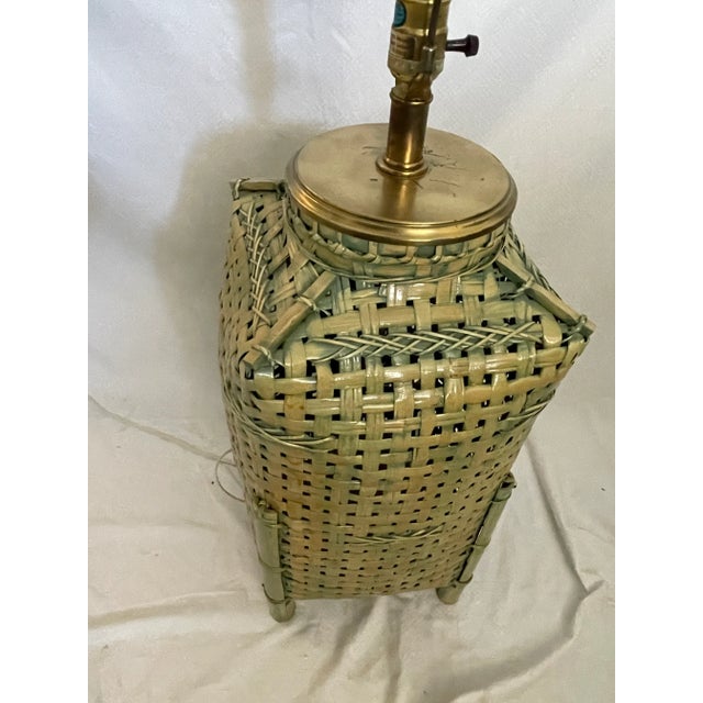 1980s Woven Basket Lamp For Sale - Image 11 of 13
