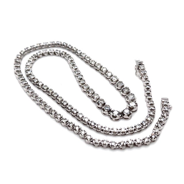 Contemporary Platinum Graduated Diamond Necklace 5.00ct 26.9g For Sale - Image 3 of 5