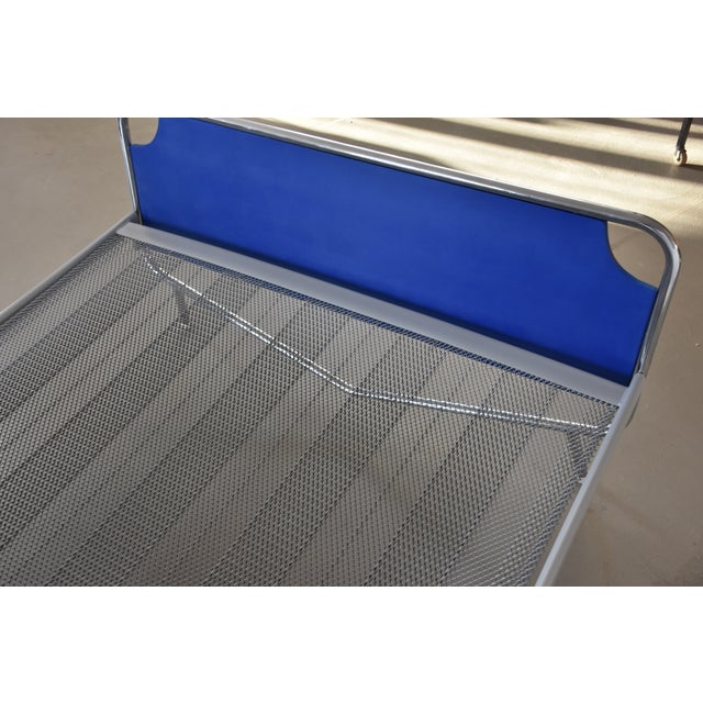Blue Chrome-Plated Tubular Steel Bed by Wim Rietveld, 1950s For Sale - Image 8 of 10