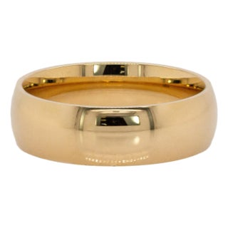 6mm Comfort Fit Heavy Weight Band: Solid 14k Yellow Gold, Size 7.5 For Sale