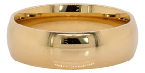 6mm Comfort Fit Heavy Weight Band: Solid 14k Yellow Gold, Size 7.5