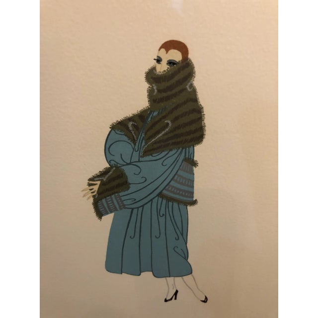 Erté Collectible Signed Erte Lithograph of Woman For Sale - Image 4 of 8