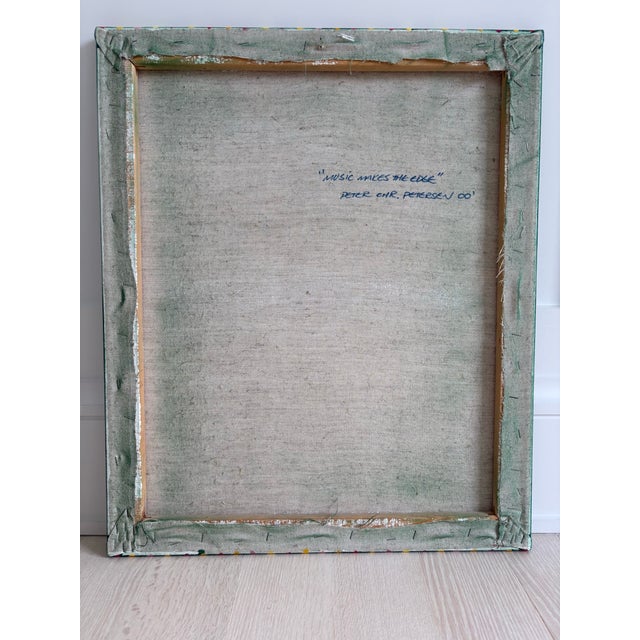 Gray Vintage Abstract, Expressionist, Op Art, MCM Painting on Canvas, Peter C. Petersen, 2000 For Sale - Image 8 of 11
