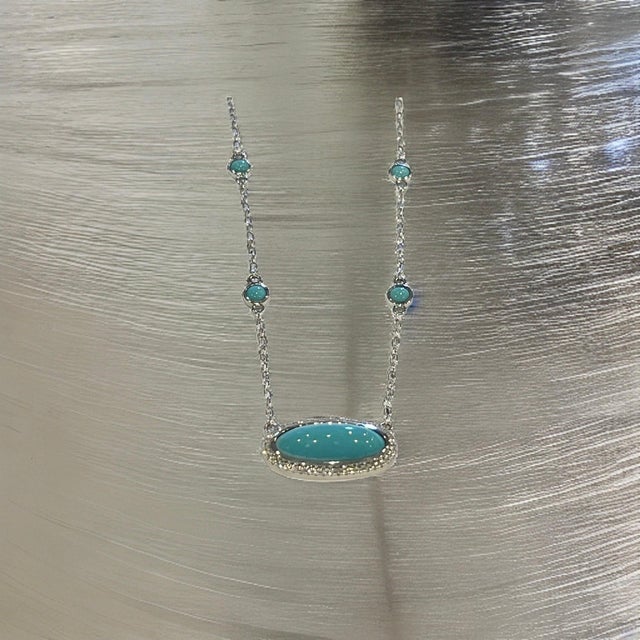 Natural Persian Turquoise Diamond Pendant Necklace 17" 14k G 13.27 TCW Certified For Sale - Image 18 of 18