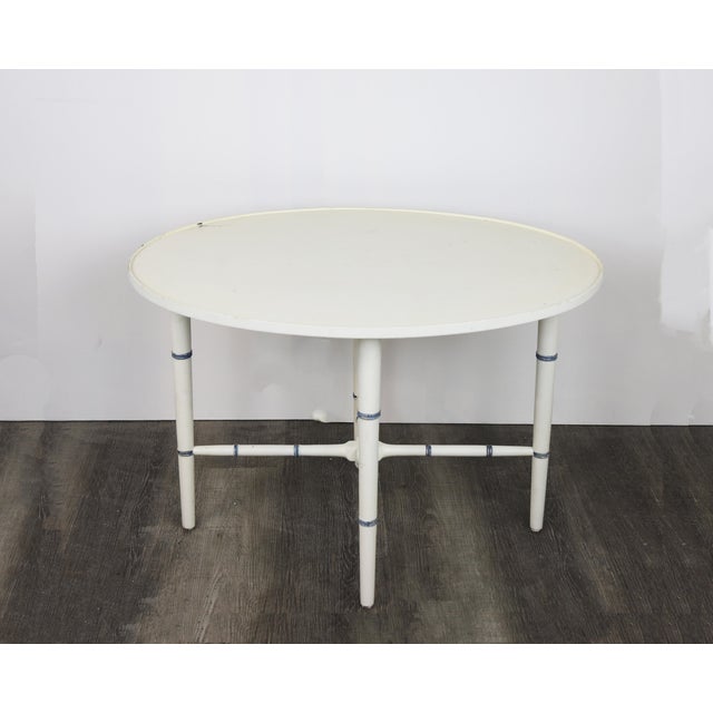 Traditional Vintage Oval Coffee Table With Faux Bamboo Legs For Sale - Image 3 of 7