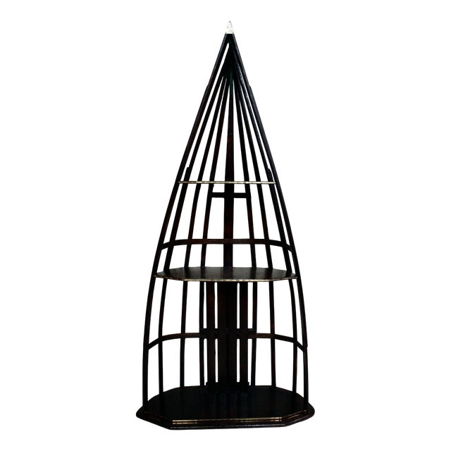 Vintage Wooden Skeleton Canoe Bookshelf, 1940s For Sale