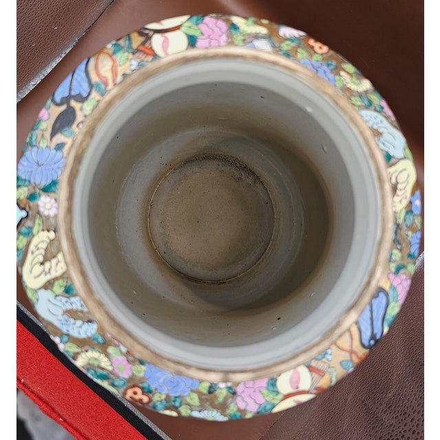 Antique Chinese Temple Jar Vase Gold With Motifs Qianlong Mark For Sale In Atlanta - Image 6 of 7