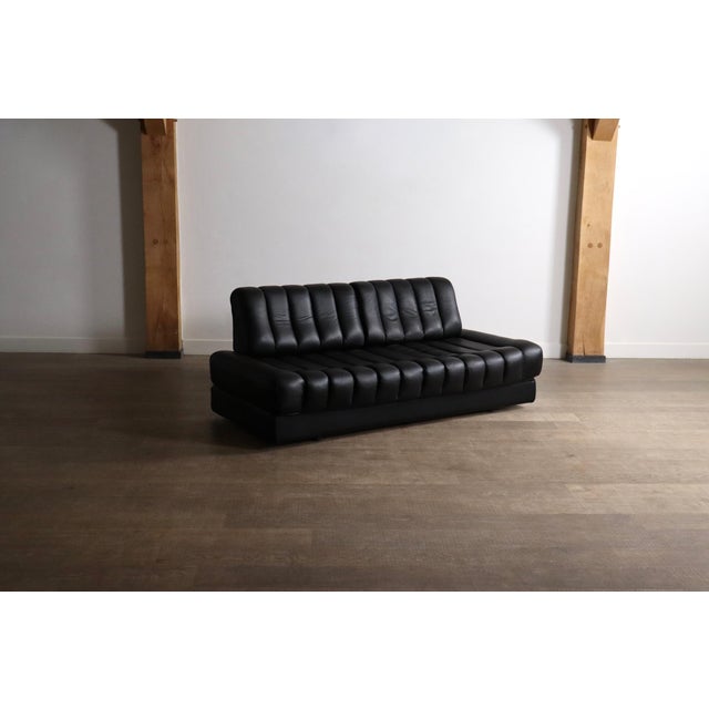 DS-85 Sofa Bed in Black Leather and Chrome from De Sede, Switzerland, 1960s For Sale - Image 9 of 13